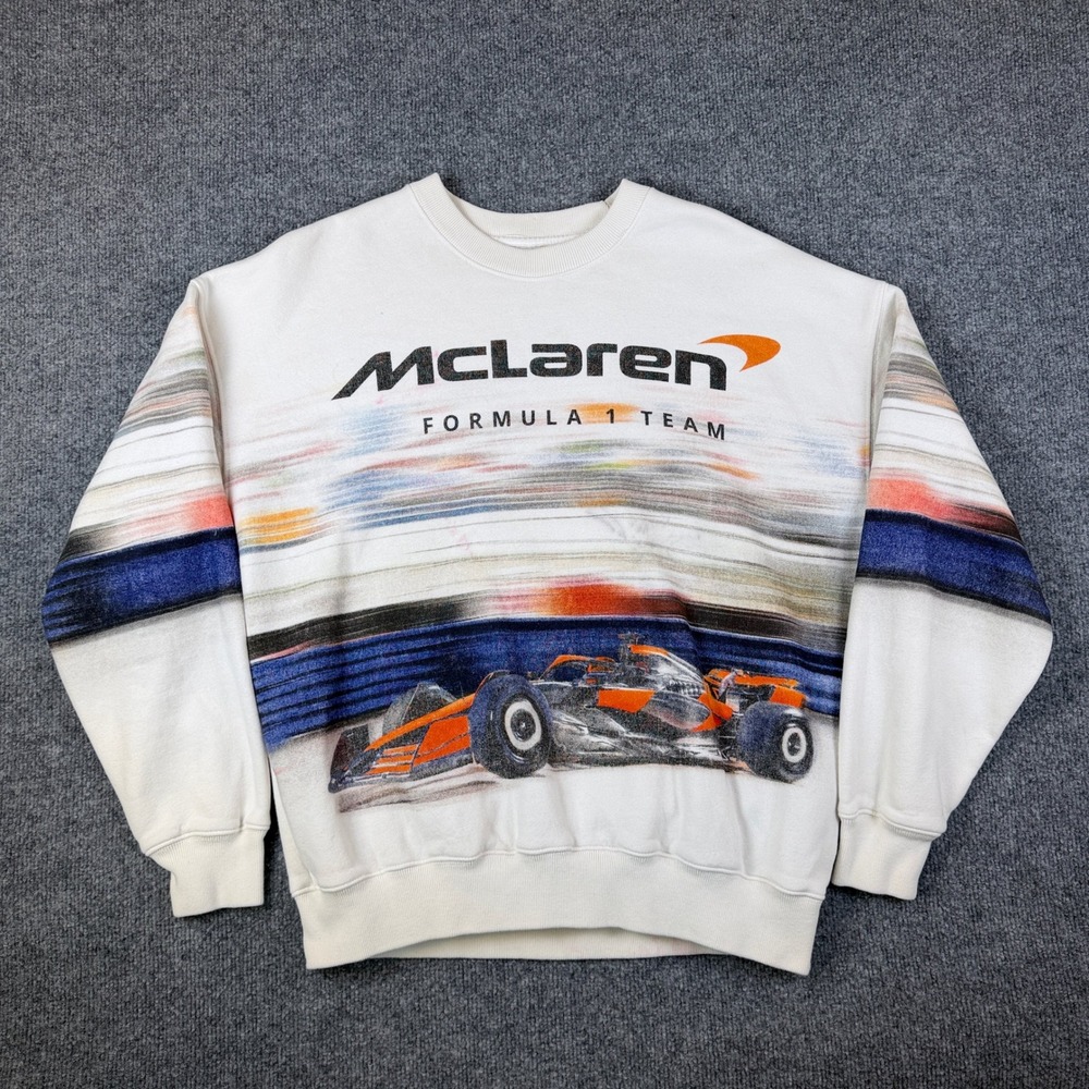 Abercrombie & Fitch x McLaren Formula 1 Team Sweatshirt Mens S Racing F1 AOP